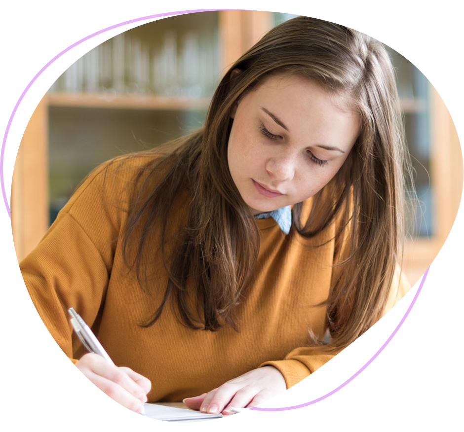 Student learning at desk